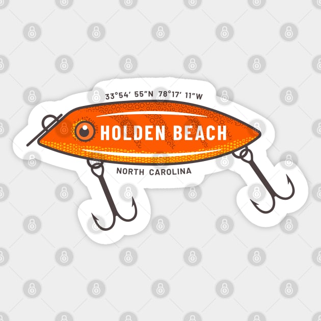 Holden Beach, North Carolina Summer Vacation Fishing Lure Sticker by Contentarama